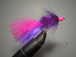 Муха Streamer Crystal Purple Leech Fl. Pink Head ( A6 ) Streamer № 8