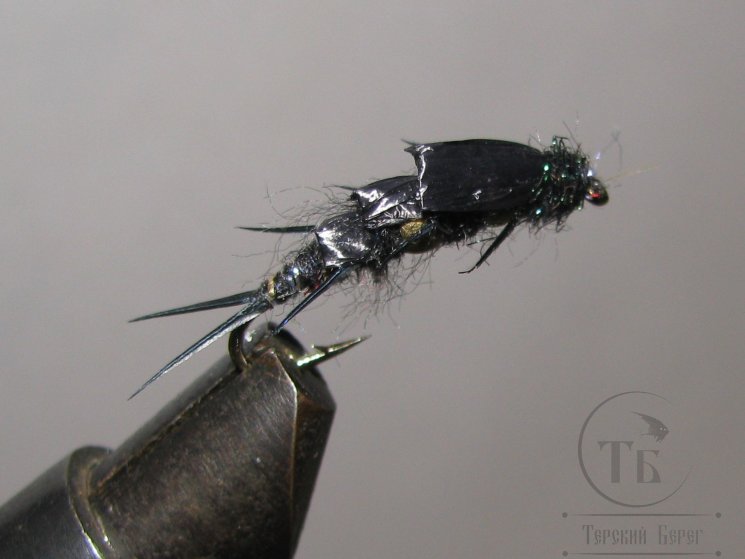 Муха нимфа Biot ( 75 ) GD Black Stone Nymph Stim. крючок № 10