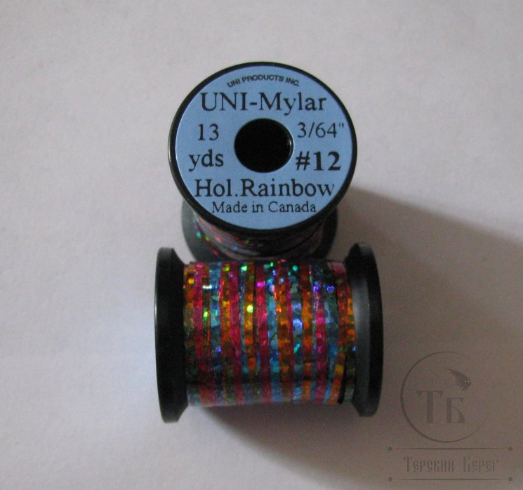 Плоский люрекс UNI Mylar 13 yds 3/64 # 12 Hol Rainbow