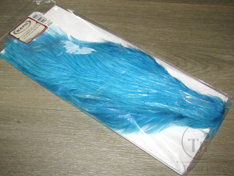 Скальп петуха Chinese Streamer Rooster Neck # 1 Silver Doс. Blue Wapsi