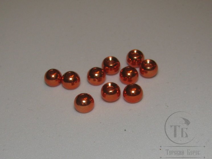 Вольфрамовый шарик с круглым отверстием D 3,8 Metallic Red (10 шт)