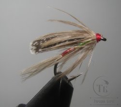 Муха мокрая Wet fly ( 121 ) Lt Dun Capercailli (глухарь) крючок № 12 ( Kumho Wet)
