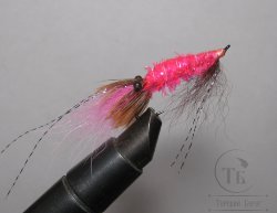 Муха Streamer Shrimp SSH 023 Pink Pearl  крючок Salmon Black №6