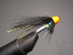 Муха лососёвая TP Cone Fly ( 12 ) Fl. Orange Black ( пластик 3/4 дюйма )