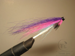 Муха лососёвая серия "Бурняк" ( 19 ) WG Fl. Blue / Purple / Fl. Pink ( пластик 1,0 дюйм )