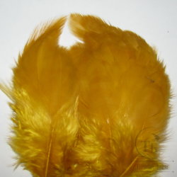 Перо петуха на коже лопаточное коричневое Scapulars feathers Gold