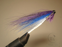 Муха лососёвая серия "Бурняк" ( 20 ) WG Blue / Purple ( пластик 1,0 дюйм )