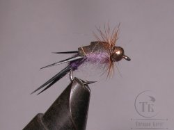 Муха нимфа Biot ( 80 ) Scud Devil Bl. Purple nymph крючок № 8 (Scud)