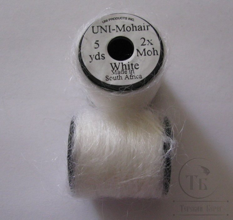 Шерстяная пряжа на катушках UNI - Mohair 5 yds 2x White