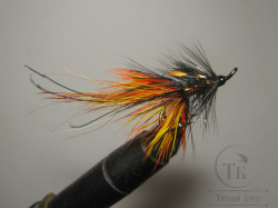 Муха лососёвая ( 3 ) Pr. Pot Belly Pig Black Orange Yellow AHREX St. BLN Double № 6