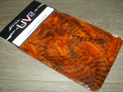 Перо курицы и петуха отдельное Soft Hackle Grizzly Orange Spirit River UV2