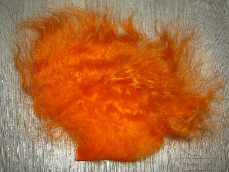 Мех козы серебрянки ( 2 гр. волнистая мягкая ) оранжевая / orange