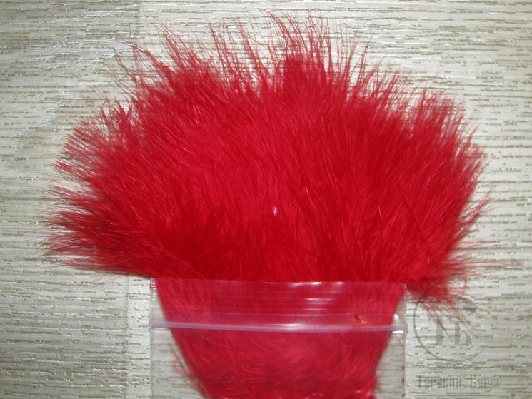 Мягкие пуховые перья Marabou Strung 1/8 OZ Red Терский Берег