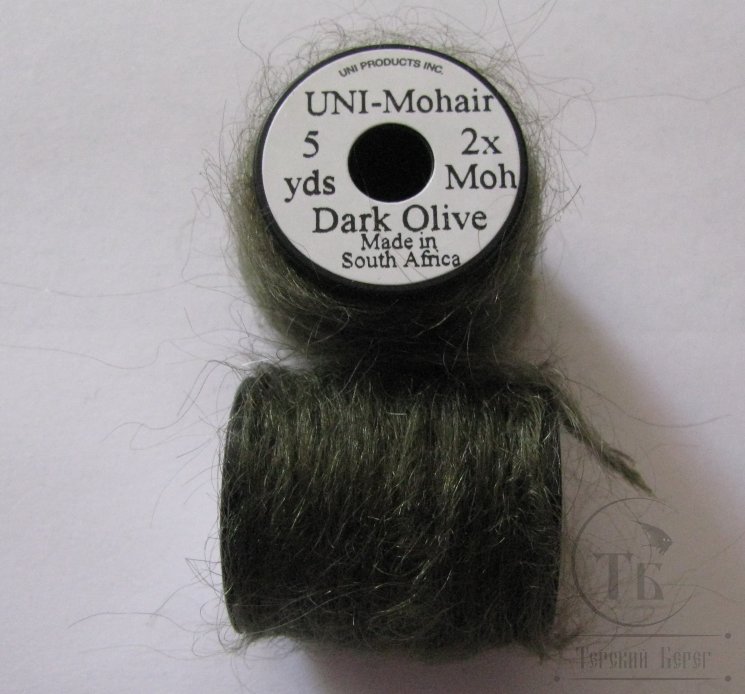 Шерстяная пряжа на катушках UNI - Mohair 5 yds 2x Dk.Olive