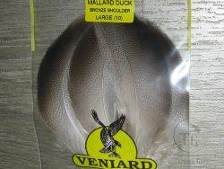 Перья селезня кряквы бронзовые Mallard Bronze Large (10) 5 пар Veniard