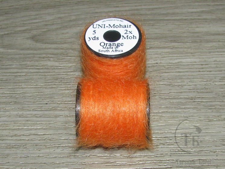 Шерстяная пряжа на катушках UNI - Mohair 5 yds 2x Orange