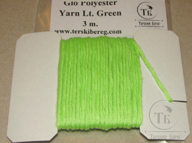Светонакопительное волокно Glo Polyester Yarn Lt. Green 3 m.