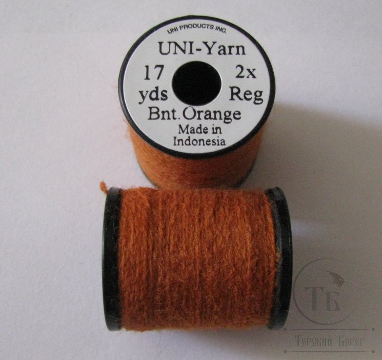 Шерстяная пряжа на катушках UNI - Yarn 17 yds 2x Bnt. Orange