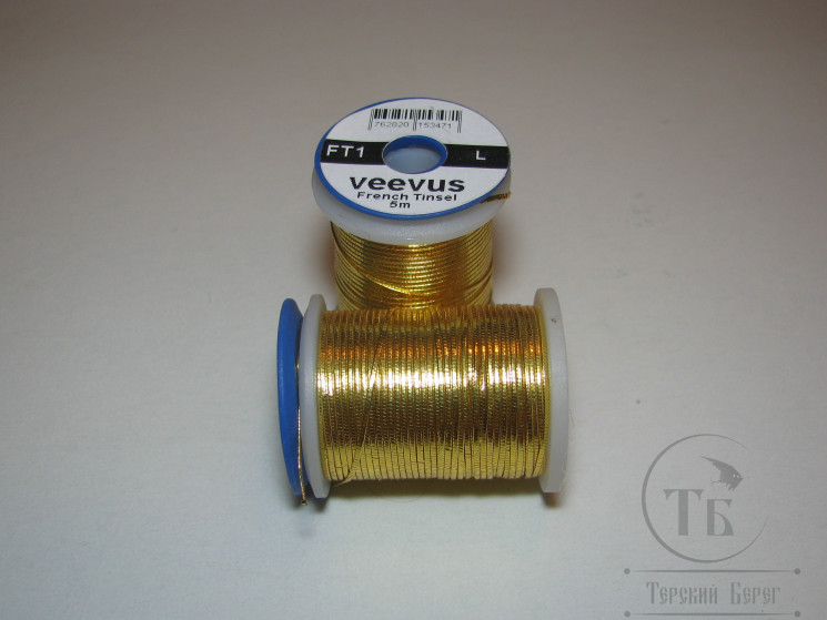Овальный люрекс Veevus French Tinsel Oval 5 m lg Gold