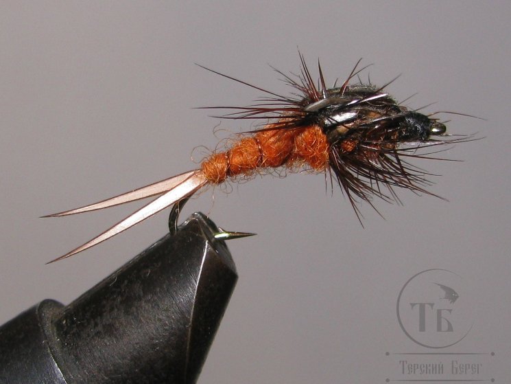  Муха нимфа Lt ( 44 ) Stone Fly Rusty Stim. №10