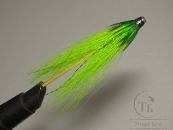 Муха лососёвая английское крыло WG Tube ( 17 ) Plastic 1  дюйм Fl Green  (флюр зеленая)