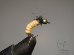Муха нимфа Scud  ( 33 ) GH Ginger Nymph  крючок scud № 12