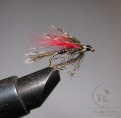 Муха мокрая Wet fly " Wet Fur ( 27 ) Red "крючок № 8 ( Kumho Wet)