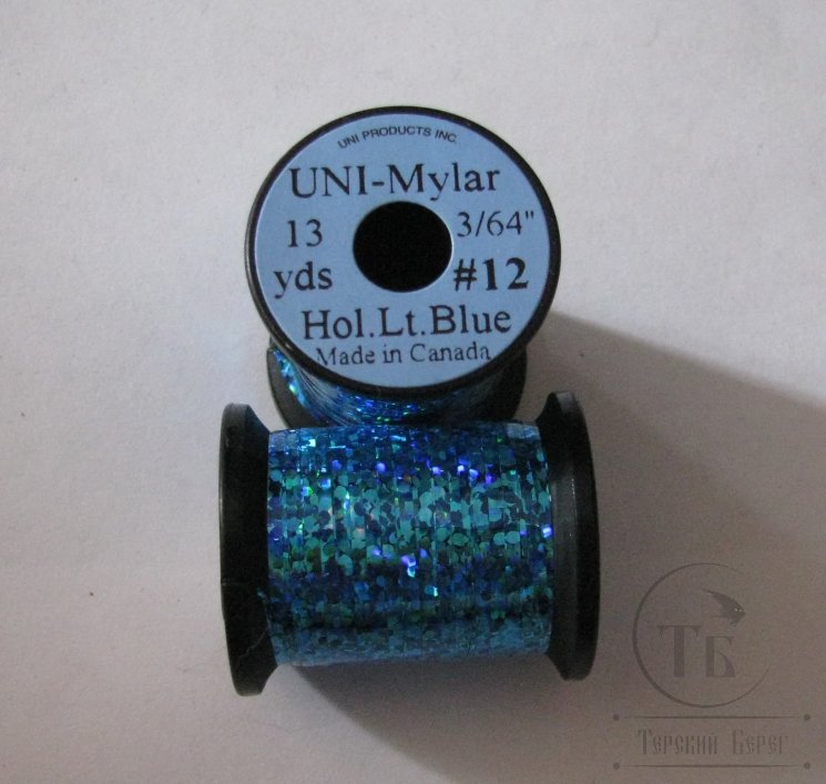 Плоский люрекс UNI Mylar 13 yds 3/64 # 12 Hol Lt Blue