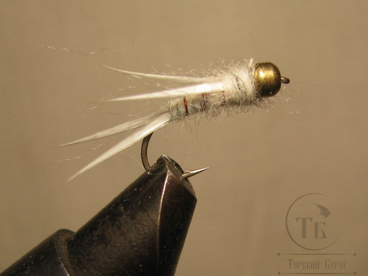 Муха нимфа Biot ( 34 ) Prince GH Nymph White / Cream крючок № 10