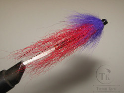 Муха лососёвая английское крыло WG Tube ( 65 ) Plastic 1 1/2 дюйма Purple / Red ( фиолетово красная )